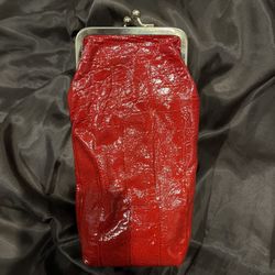 Genuine Leather Retro Snap Red Eyeglasses Case Made In Italy