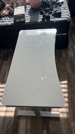 White Glass Desk