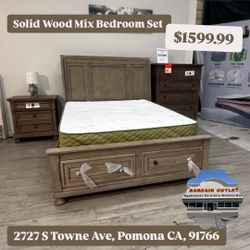 Solid Wood Mix Bedroom Set 