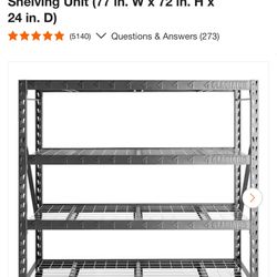 Gladiator 4-Tier Welded Steel Garage Storage Shelving Unit (77 in. W x 72 in. H x 24 in. D)
