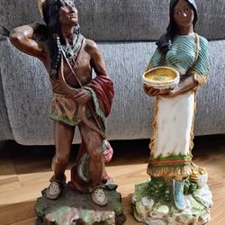 Pair of Vintage Native American Statues