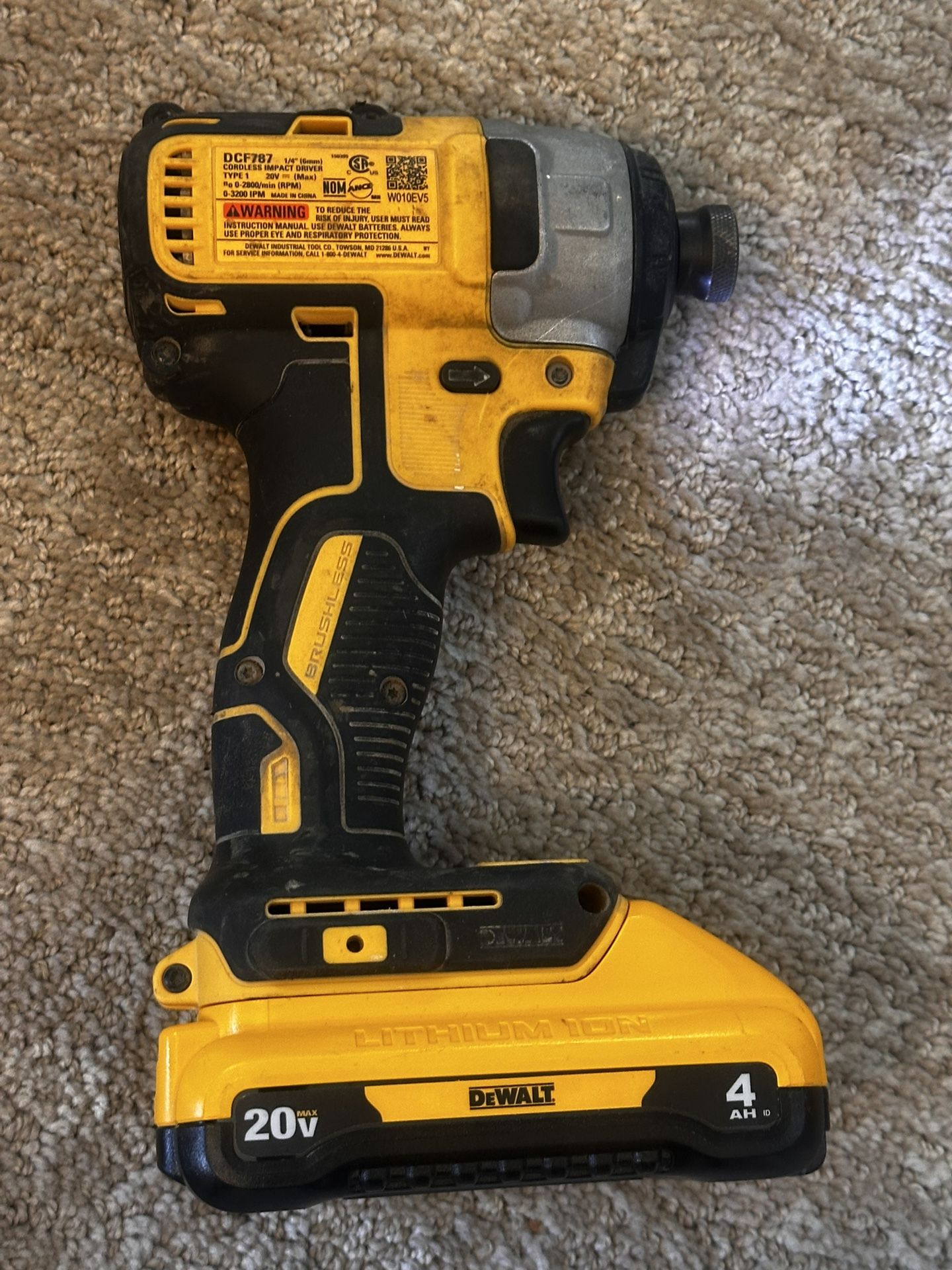 For Sale: Dewalt DCF 787 Cordless Impact Driver - Good Condition 