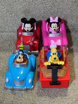 Disney Mickey Mouse & Minnie & Goofy & Pluto Cars Pull back racer set of 4