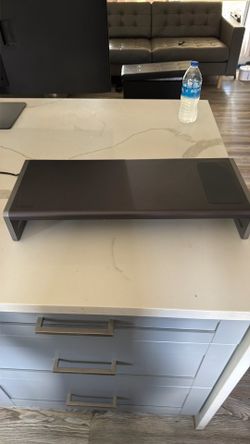 Monitor Stand with Docking Station, Aluminum Monitor Riser with 6-in-1 Docking Station: 4K HDMI, USB-C, USB 3.0, PD 100W, Wireless Charging,Metal Desk