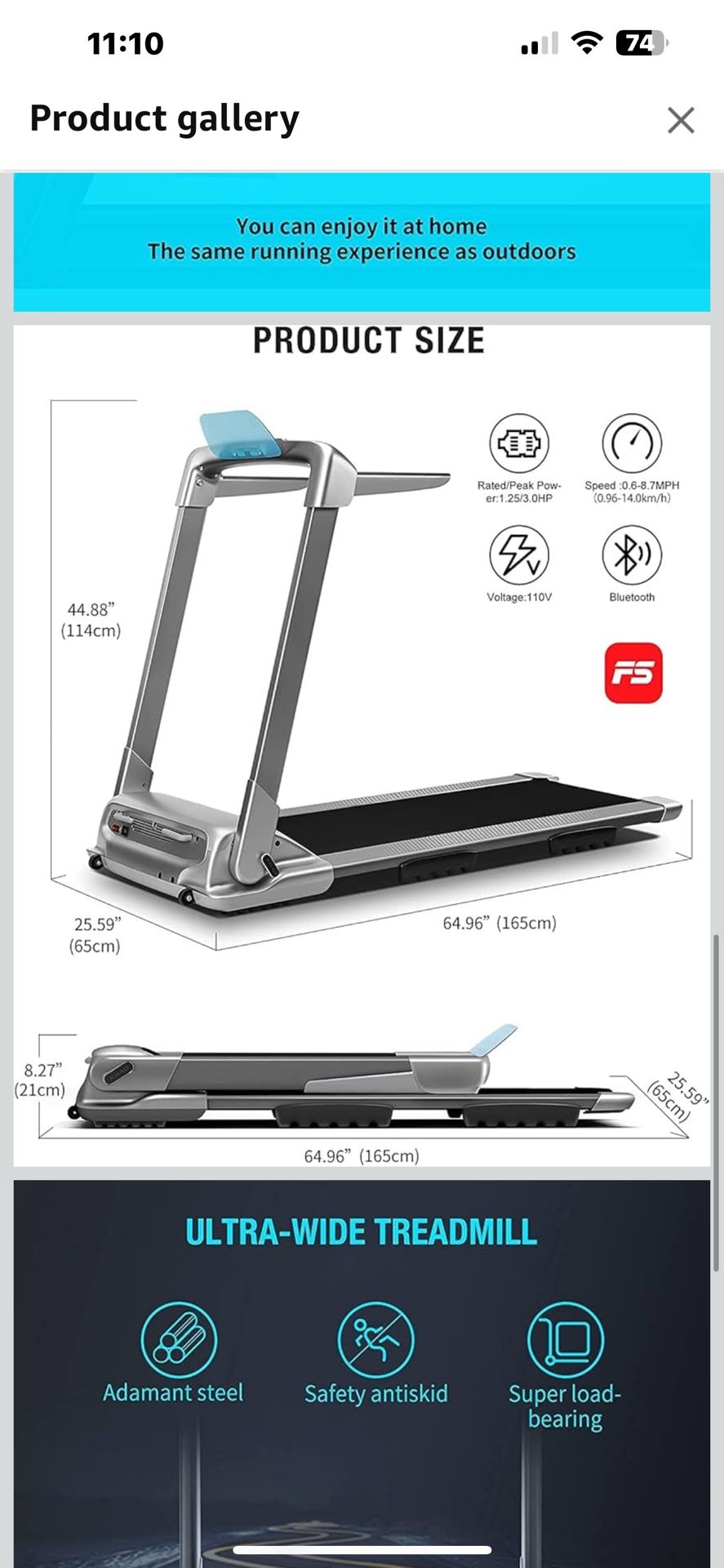 Foldable Treadmills with LED Display Phone Holder 