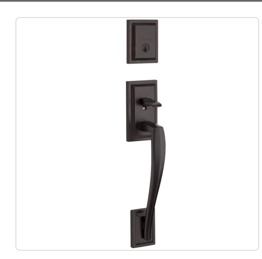 Juego de manijas con manija Torrey para puerta Seguridad SmartKey color bronze