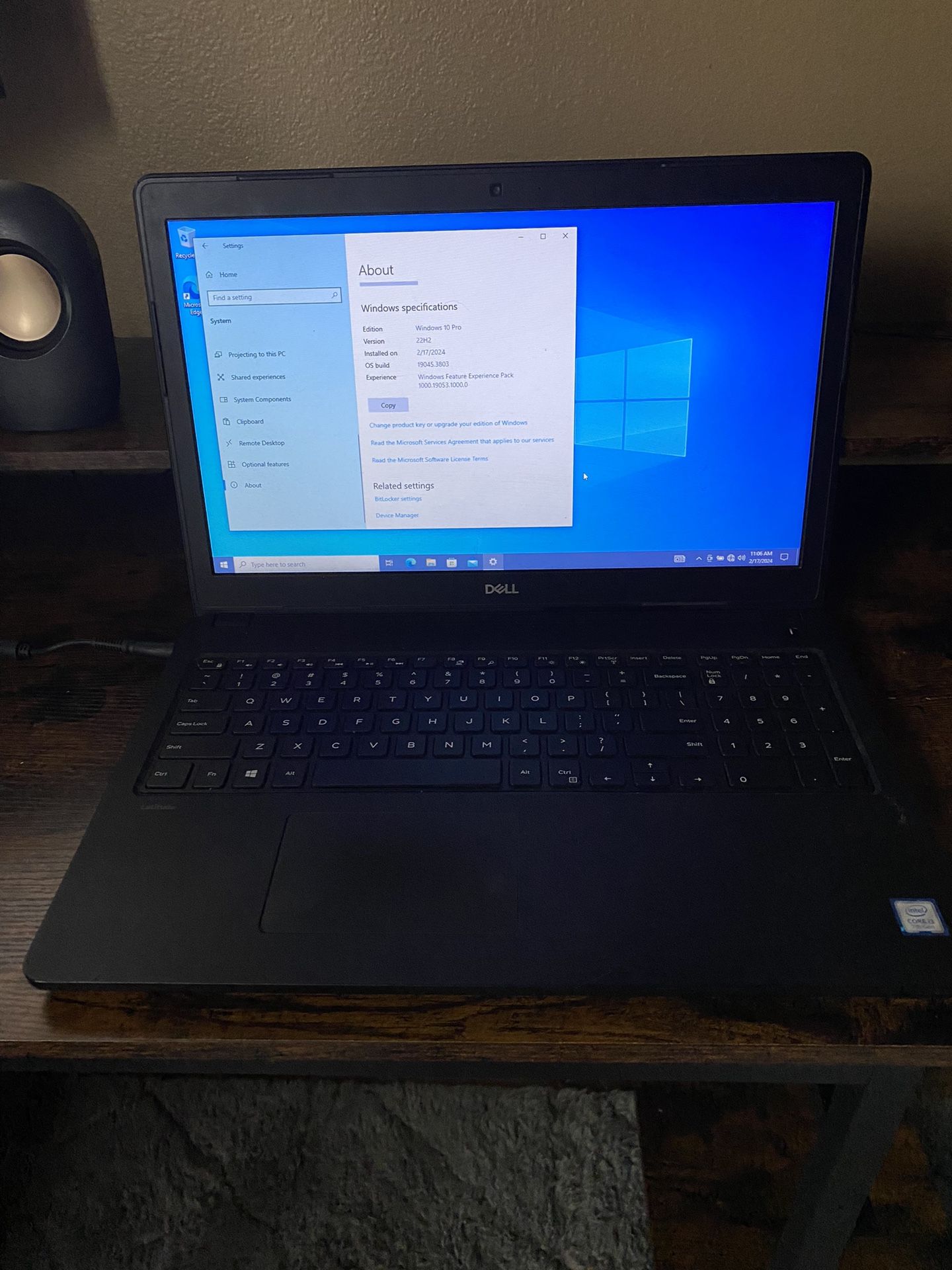 Dell Inspiron 11 7th Generation Laptop, Desk, Chair & Speakers