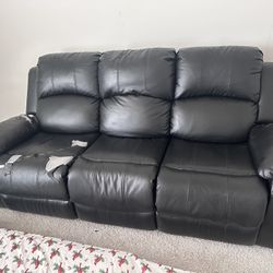 FREE Manual Reclining Sofa Faux Leather