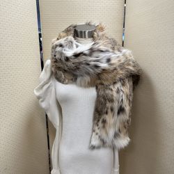 Authentic American Cat Lynx Neiman Marcus Fur Wrap/scarf 