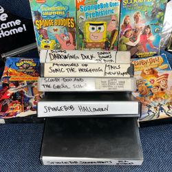 VHS 📼 VCR Bundle Spongebob,/ Scooby-Doo $25 For All As-is!!