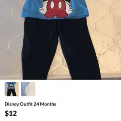 Mickey Mouse outfit size 24