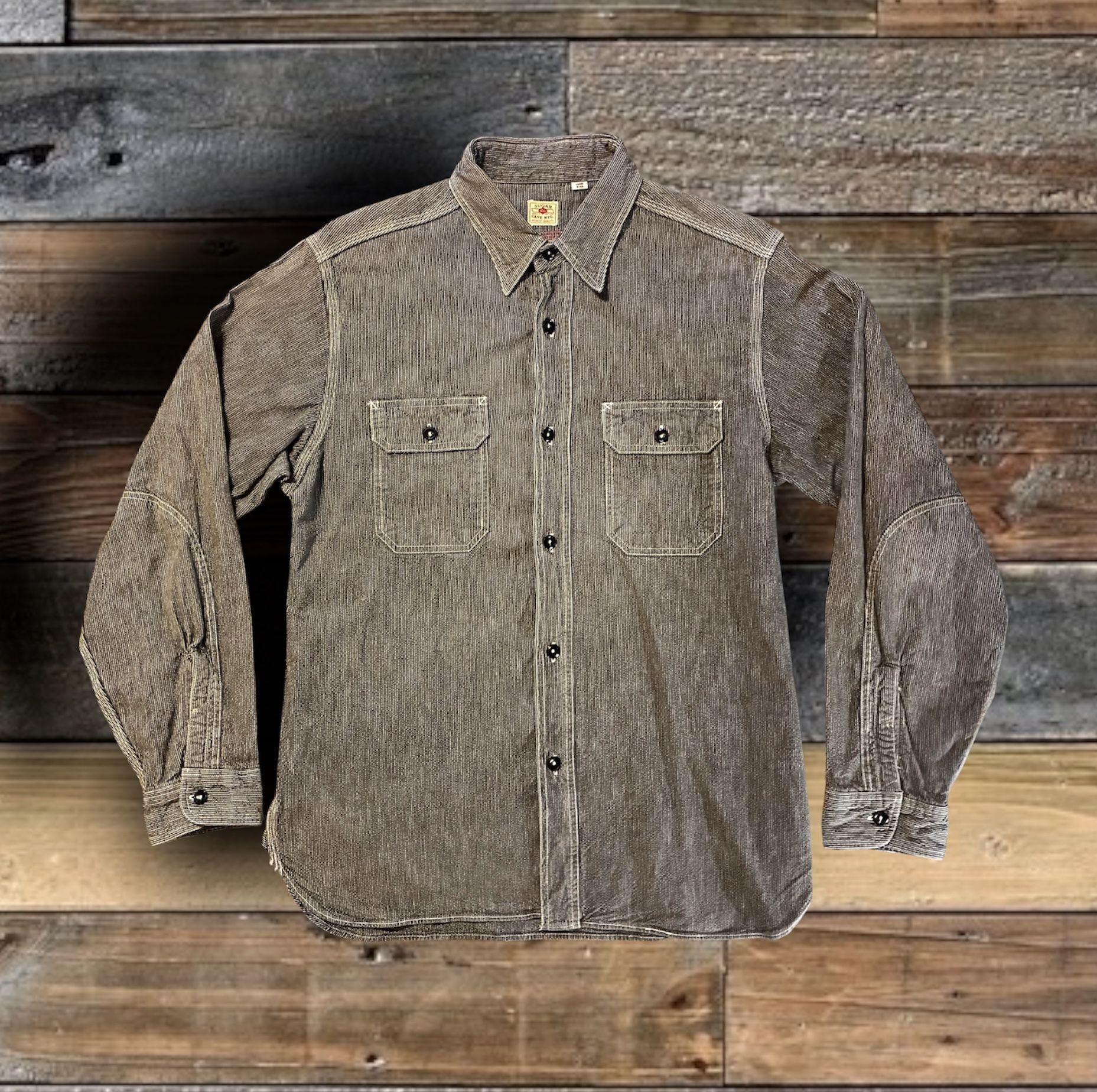 SUGAR CANE MFG SASHIKO WORKSHIRT- SIZE LARGE