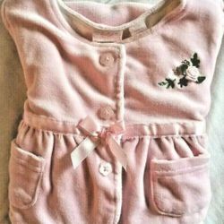 Baby Headquarters Girls 6-9M Pink Lightweight Velour Jacket