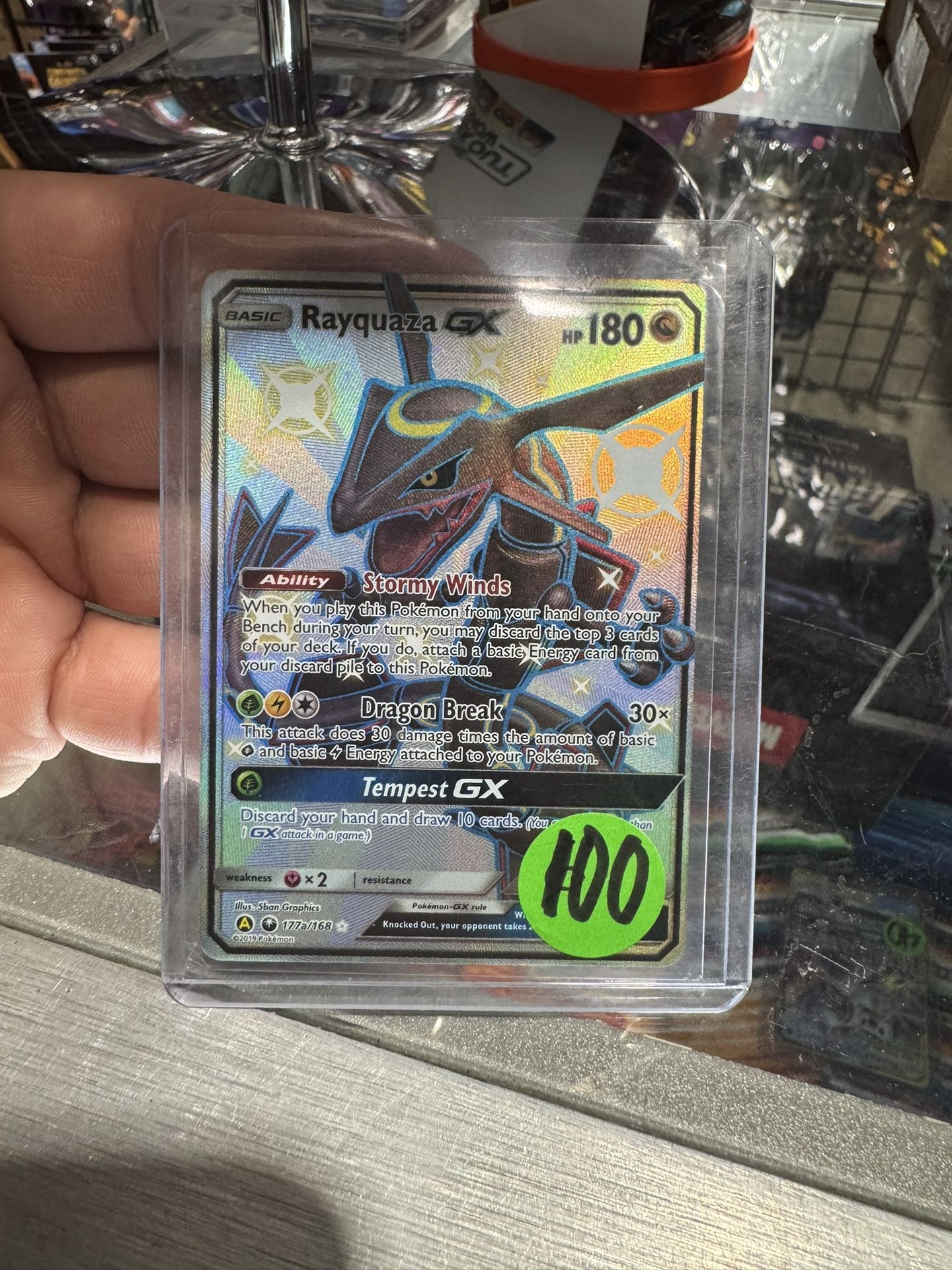 Shiny Rayquaza GX Celestial Storm