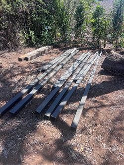 Black Metal Fence Posts / Square Steel Tubing – Heavy Duty