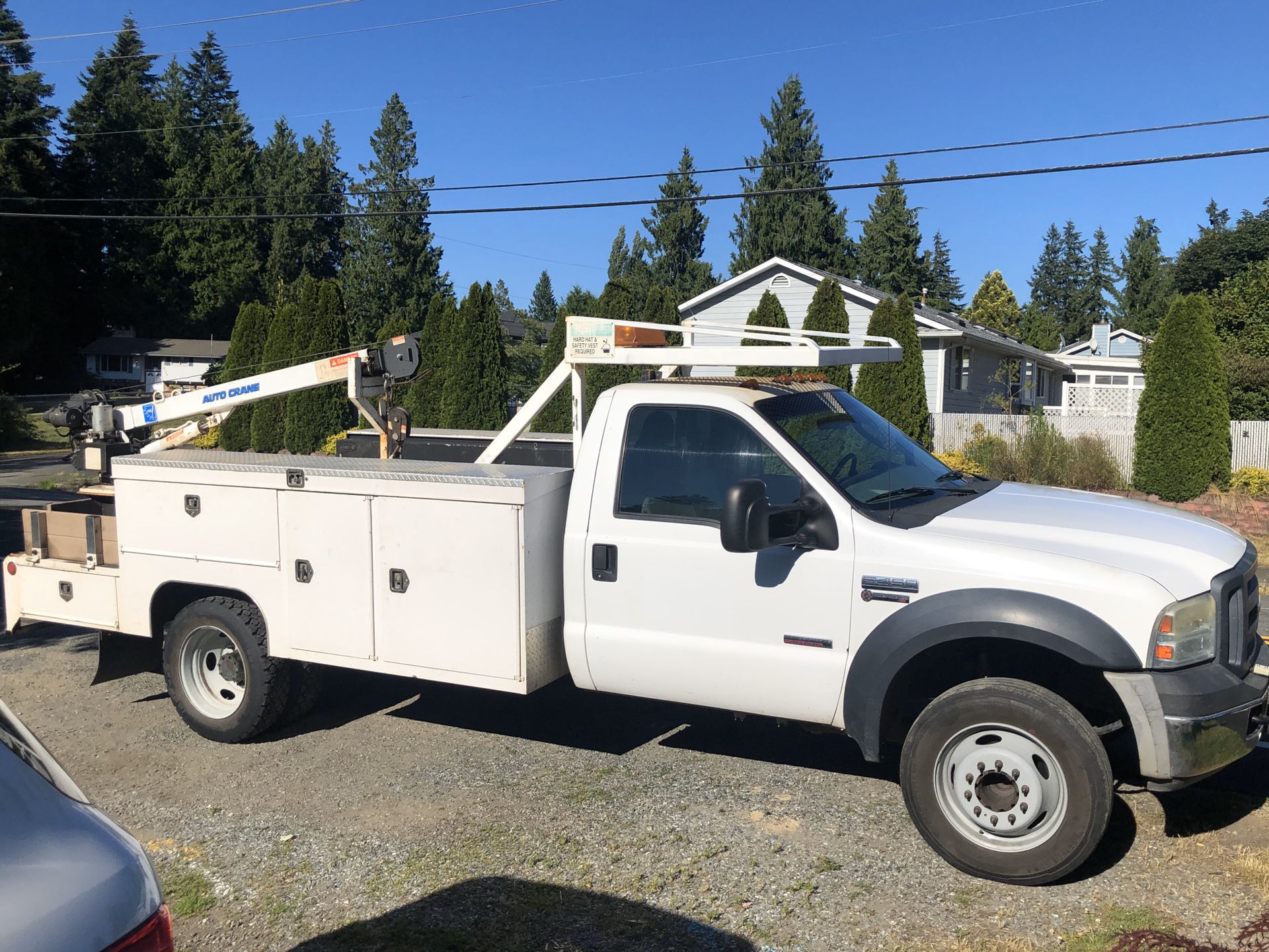 2007 ford f450 service body w/ crane low miles bullet proof