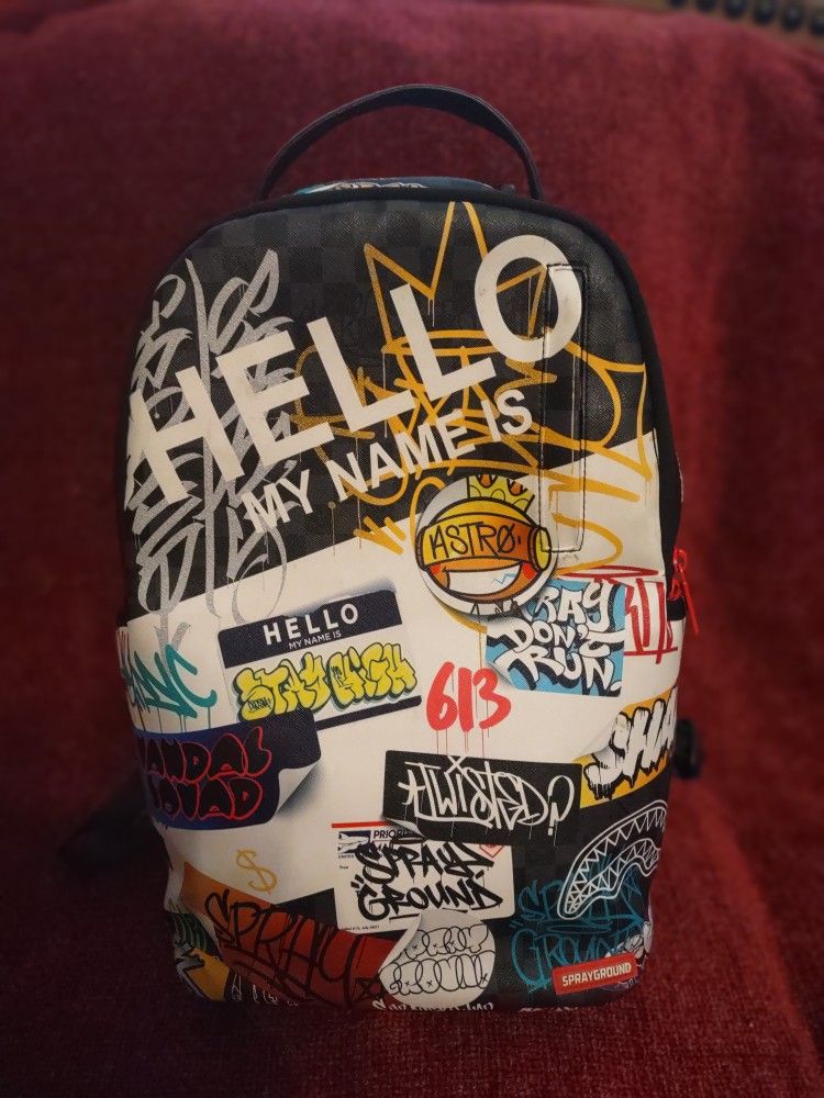 Sprayground Tagged Hello World V14 Backpack