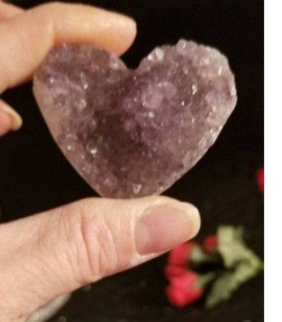 Amethyst Cluster Heart
