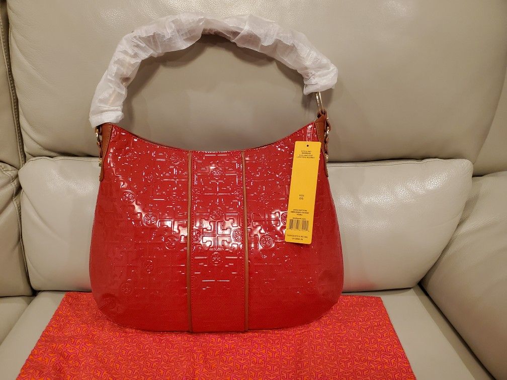 Authentic Brand New Tory burch Never Used red color hobo handbag