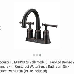 Bathroom Sink Faucet Jacuzzi F51A1099RB Vallymede Oil-Rubbed Bronze 2-Handle 4-in Centerset WaterSen