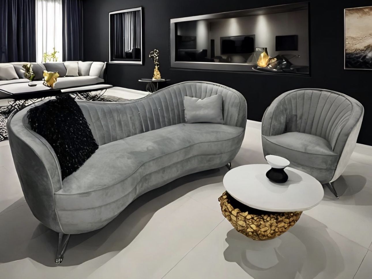 Modern sofa and chair sale limited supply zero interest Finance available shop now pay later.