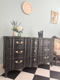 Shabby chic black dresser entry table etc