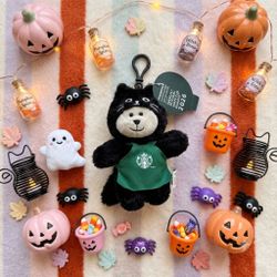 Starbucks Halloween Black Cat Plush Keychain 2026
