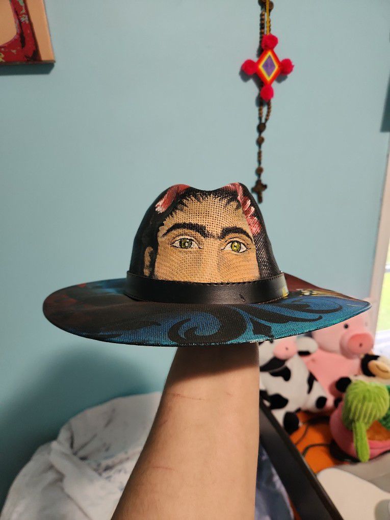 Frida Kahlo Hat_hand Painted