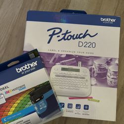 P Touch Label Printer And Extra Ink Cartridge 