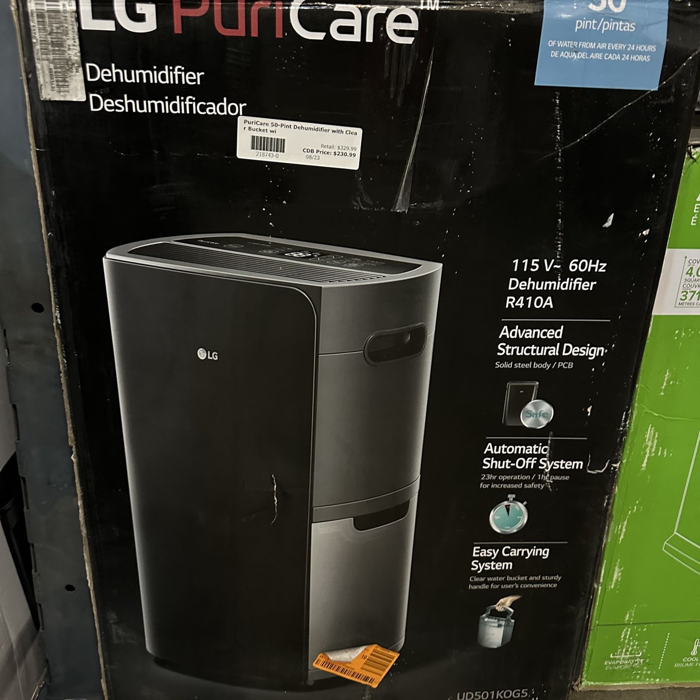 PuriCare 50-Pint Dehumidifier with Clea r Bucket wi