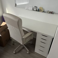 IKEA White Desk And Chair
