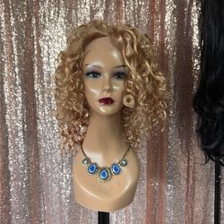 Beautiful Curly Blonde Full Lace Human Hair 
