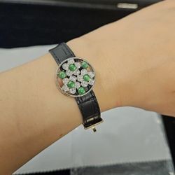 Natural Burmese Jadeite Icy Green Bracelet