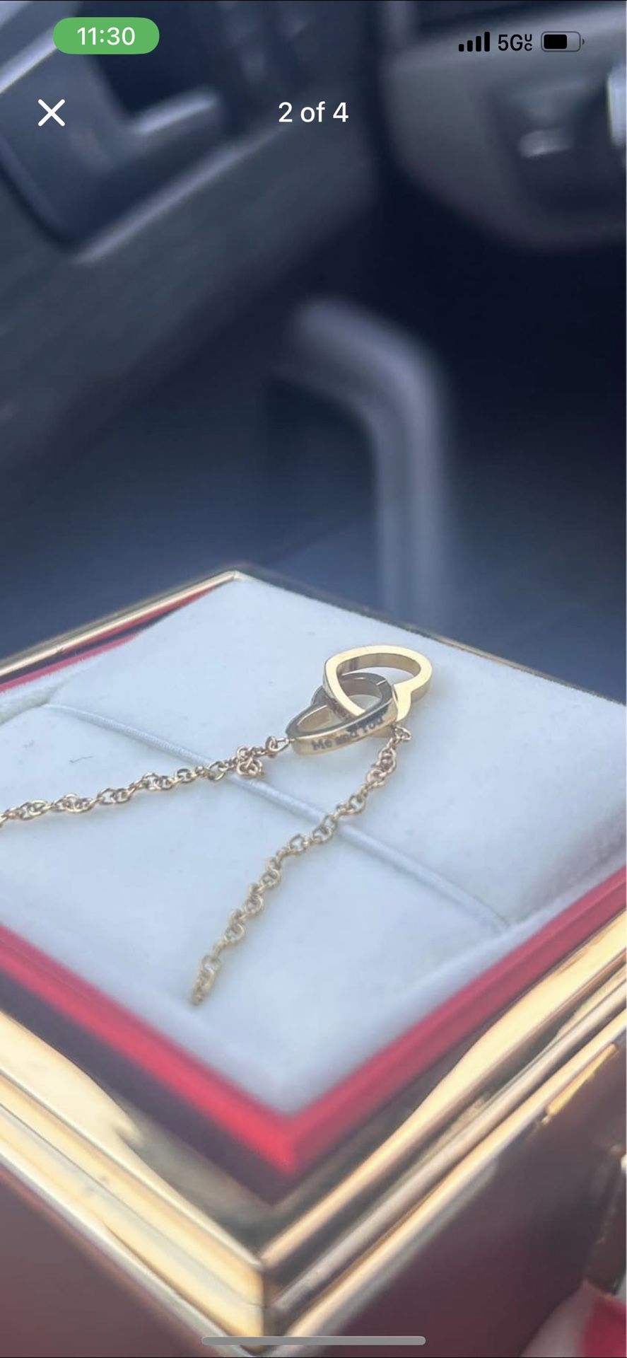 Gold Necklace with Eternal Rose Box
