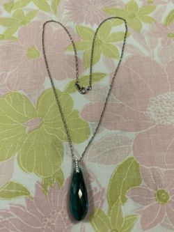 Gorgeous Swarovski Drop  Emerald Green Pendant