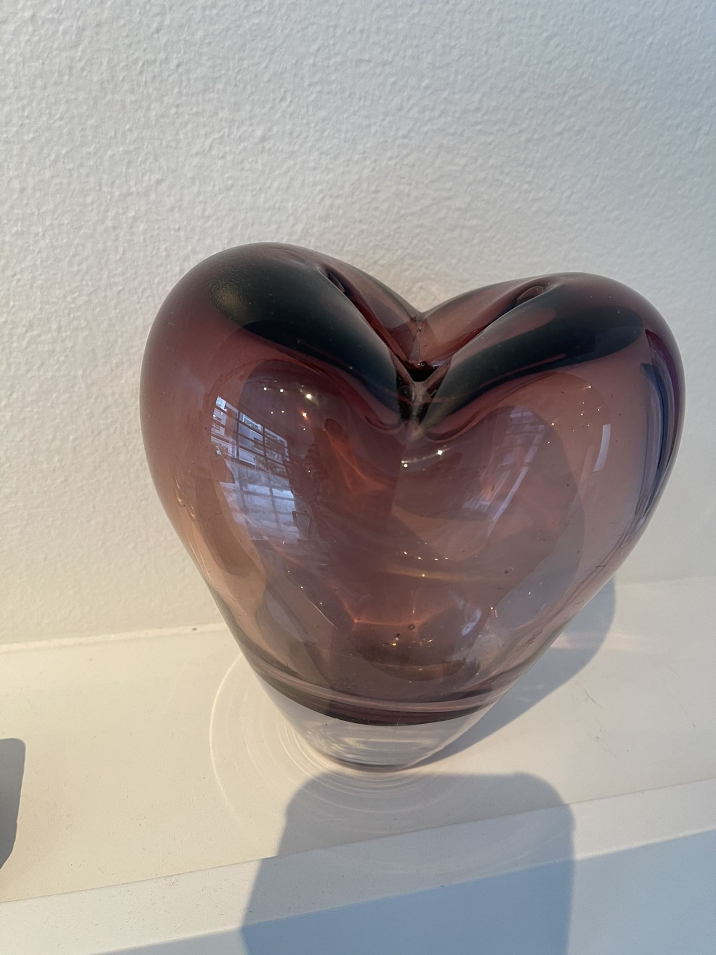 Kosta Boda Style Heart Crystal Vase