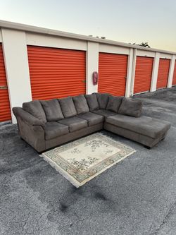 Grey Suede Sectional Couch / PERFECT CONDITIONS