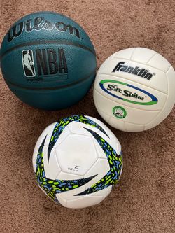 $55 OBO Sports Ball Bundle – Basketball, Soccer & Volleyball