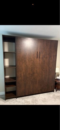 Murphy Wall Bed with Side Shelving Unit