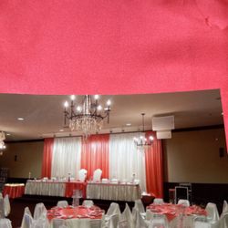 5 Satin Coral Drapes (12ftx 7ft). Great For Weddings And Parties.