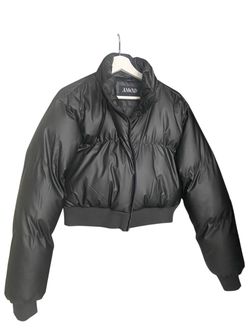 Black Cropped Puffer Jacket
