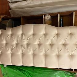Queen Size Satin Beige Headboard Only
