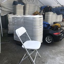 Used White Folding Chairs