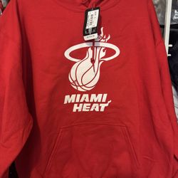 MENS RED MIAMI HEAT STORE HOODIE NEW WITH TAGS SIZE L