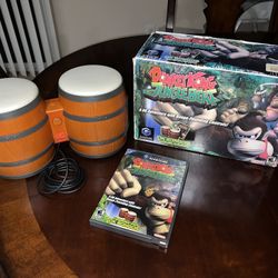 Donkey Kong Jungle Beat Nintendo GameCube GC w/DK Bongos Controller 