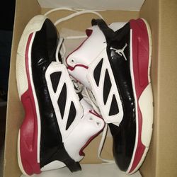 Red White With Black Pattern Leather Retro Jordans F2F II Sneakers Worn Once Comes With Original Box 