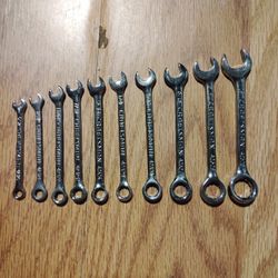 Vintage Craftsman 10 pc SAE  Midget Combination Wrench Set. 