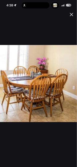 Oak Dining Table with 6 Chairs