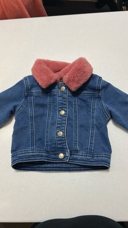 Baby Denim Jacket with Faux Fur Collar 12 months