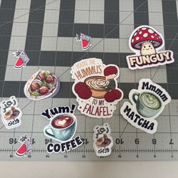Stickers Mmm Matcha, Yum Coffee, Funguy, Watermelon 